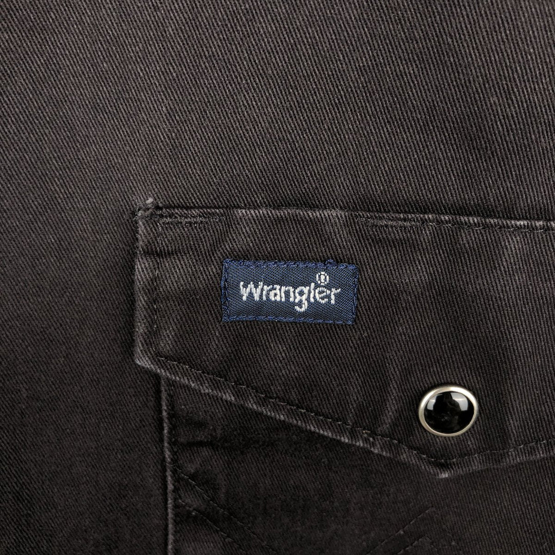 80s-90'S Wrangler Long-Sleeve Western Shirt, Men's XXL (approx.), Vintage cotton black type Vintage Second Hand