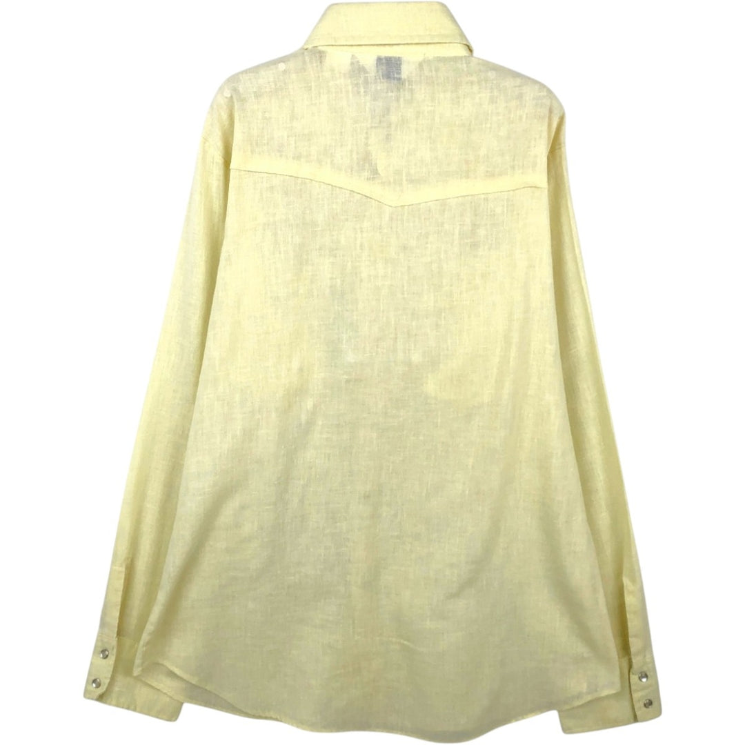 1970'S Levi's PANATELA TOPS Long-Sleeve Western Shirt, Men's Size L (approx.), Vintage unclear yellow type Vintage Second Hand