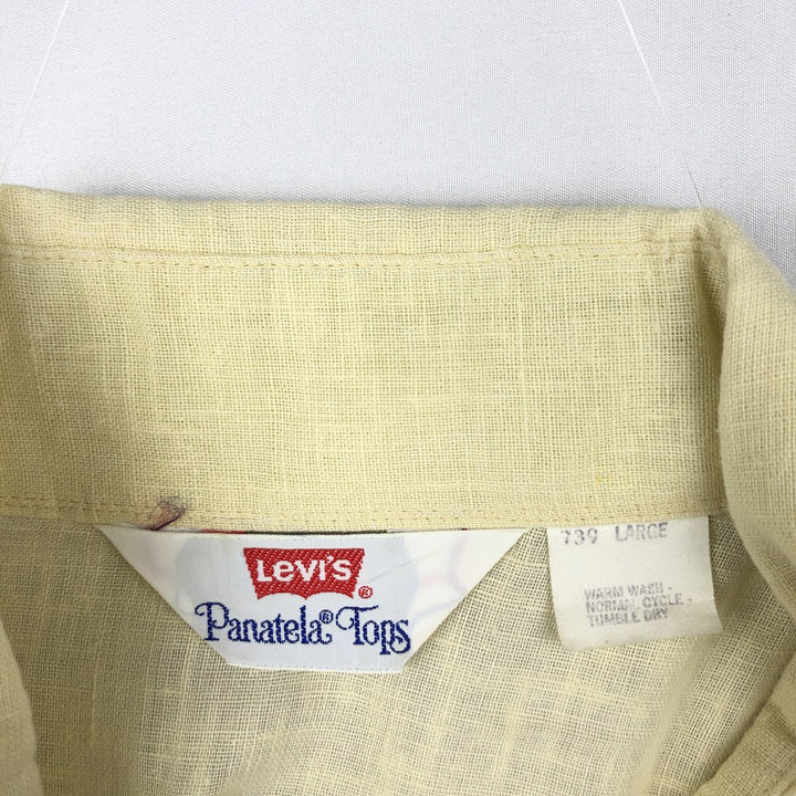 1970'S Levi's PANATELA TOPS Long-Sleeve Western Shirt, Men's Size L (approx.), Vintage unclear yellow type Vintage Second Hand