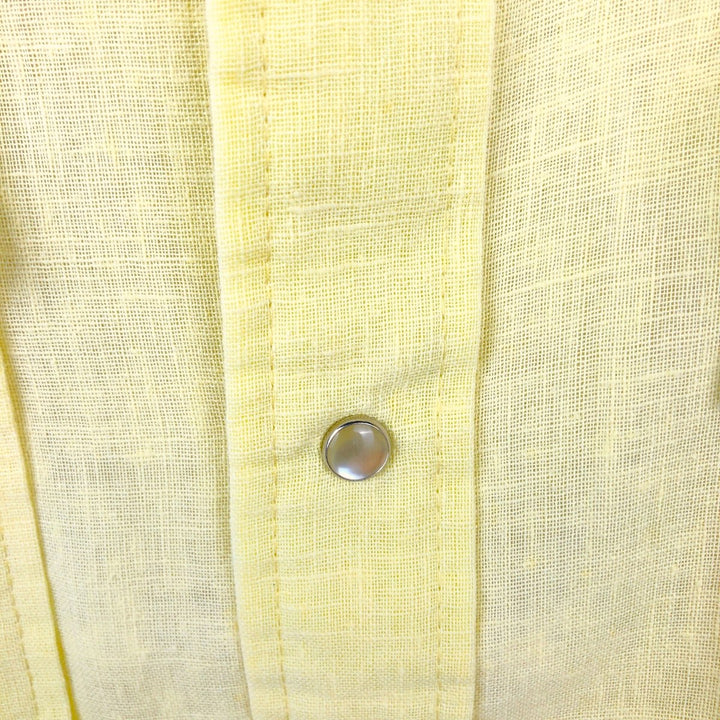 1970'S Levi's PANATELA TOPS Long-Sleeve Western Shirt, Men's Size L (approx.), Vintage unclear yellow type Vintage Second Hand