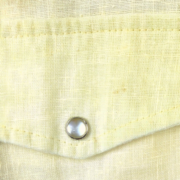 1970'S Levi's PANATELA TOPS Long-Sleeve Western Shirt, Men's Size L (approx.), Vintage unclear yellow type Vintage Second Hand