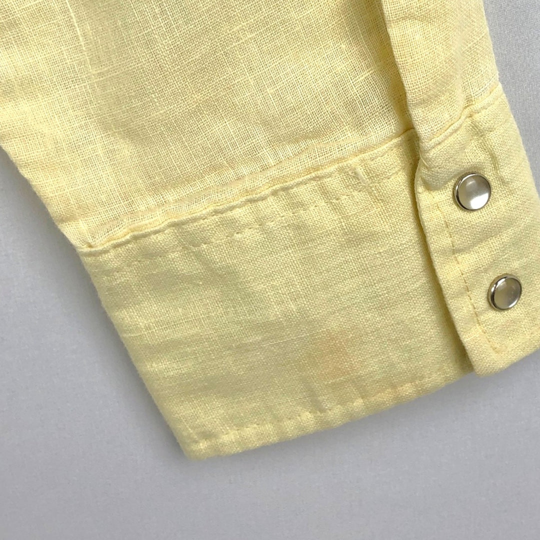 1970'S Levi's PANATELA TOPS Long-Sleeve Western Shirt, Men's Size L (approx.), Vintage unclear yellow type Vintage Second Hand