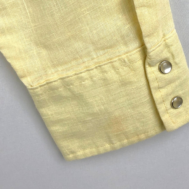 1970'S Levi's PANATELA TOPS Long-Sleeve Western Shirt, Men's Size L (approx.), Vintage unclear yellow type Vintage Second Hand