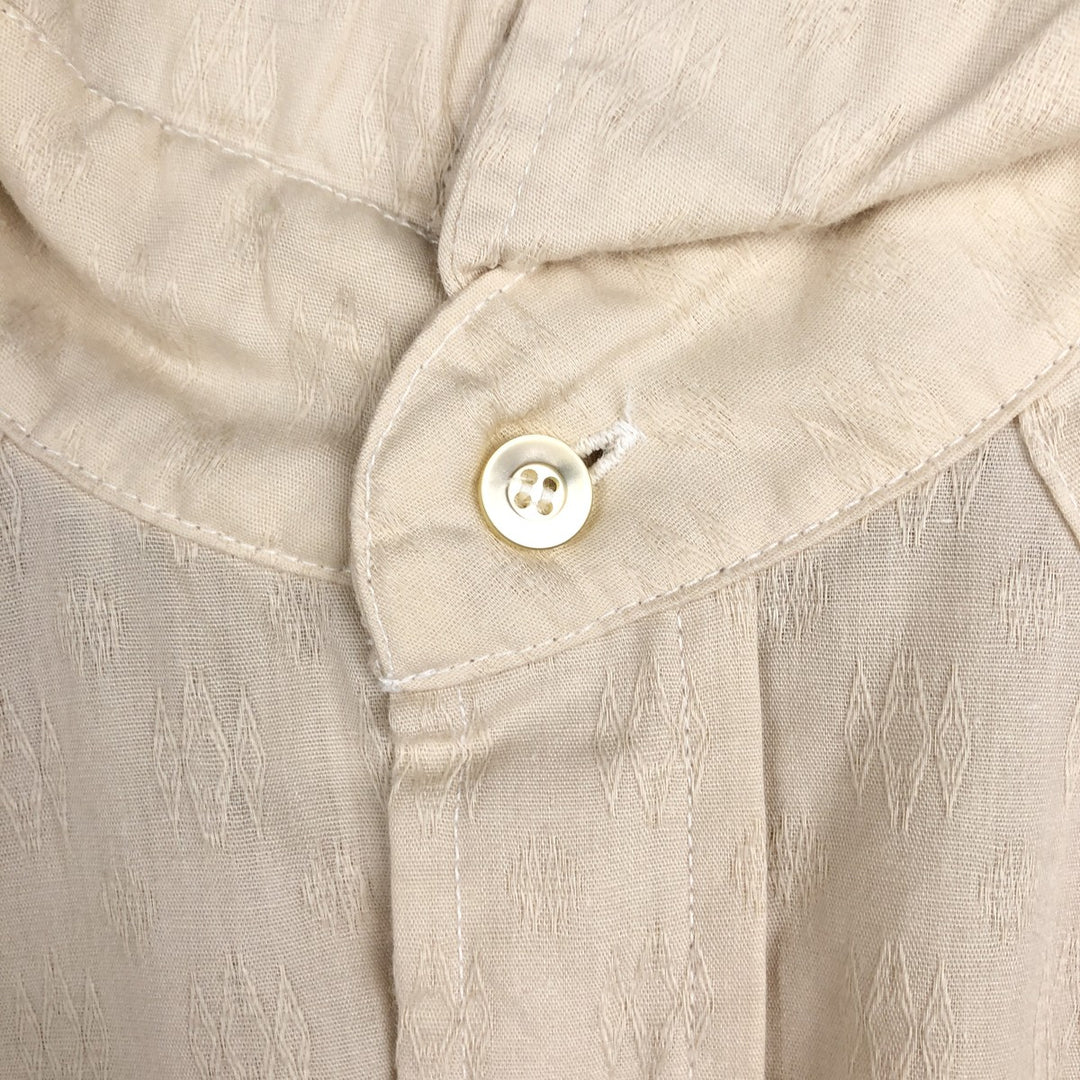 Levi's all-over print long-sleeved Western shirt, made in USA, men's size L equivalent. polyester Beige type Vintage Second Hand