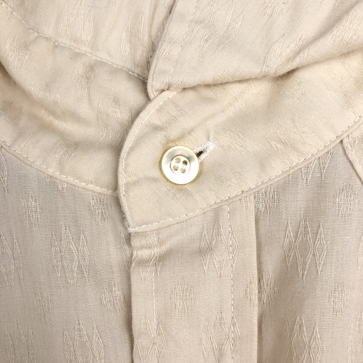 Levi's all-over print long-sleeved Western shirt, made in USA, men's size L equivalent. polyester Beige type Vintage Second Hand