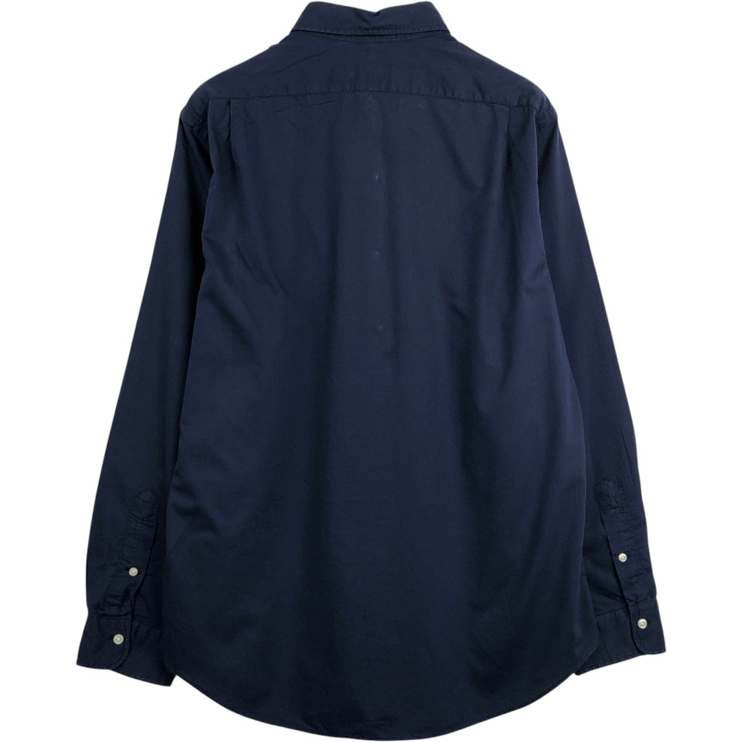 Ralph Lauren POLO RALPH LAUREN Wide Collar Long Sleeve Cotton Shirt, Men's Size L (approx.) cotton navy blue type Vintage Second Hand