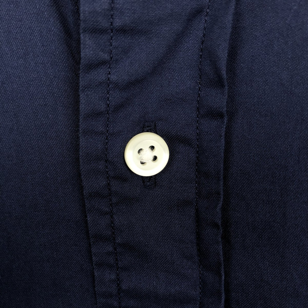 Ralph Lauren POLO RALPH LAUREN Wide Collar Long Sleeve Cotton Shirt, Men's Size L (approx.) cotton navy blue type Vintage Second Hand