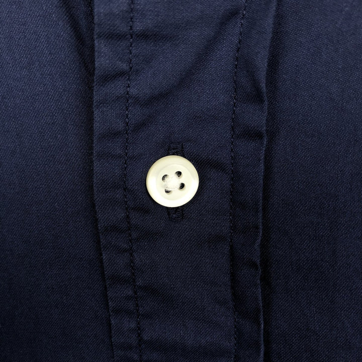 Ralph Lauren POLO RALPH LAUREN Wide Collar Long Sleeve Cotton Shirt, Men's Size L (approx.) cotton navy blue type Vintage Second Hand
