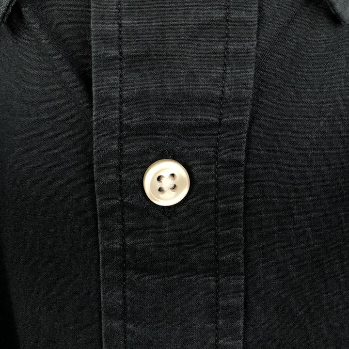 Ralph Lauren CUSTOM FIT long sleeve button down shirt, men's size L cotton black type Vintage Second Hand