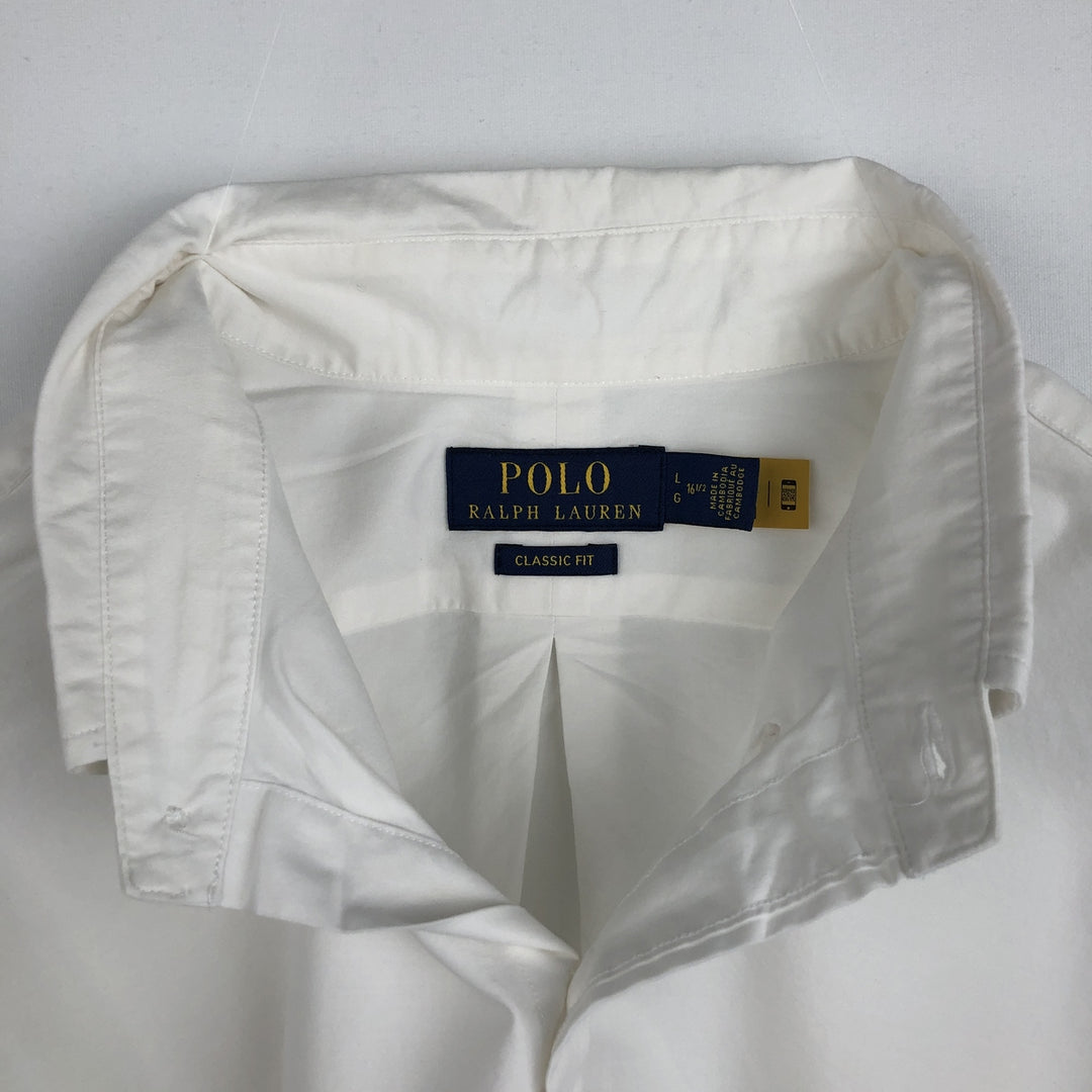 Ralph Lauren Classic Fit Long Sleeve Button Down Shirt, Men's Size L cotton white type Vintage Second Hand