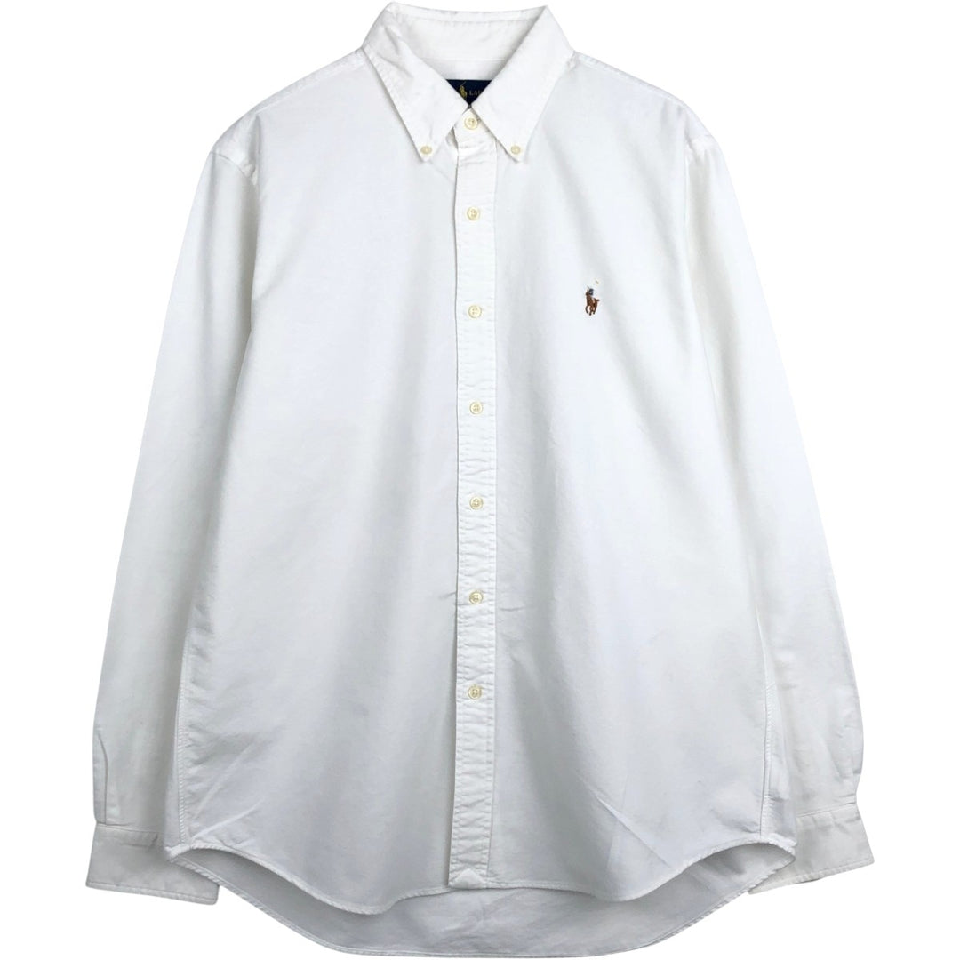 Ralph Lauren Classic Fit Long Sleeve Button Down Shirt, Men's Size L cotton white type Vintage Second Hand
