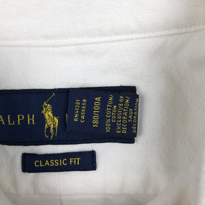 Ralph Lauren Classic Fit Long Sleeve Button Down Shirt, Men's Size L cotton white type Vintage Second Hand