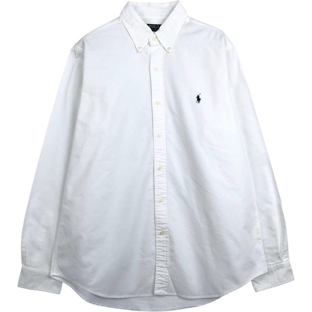Ralph Lauren Classic Fit Long Sleeve Button Down Shirt, Men's Size L cotton white type Vintage Second Hand