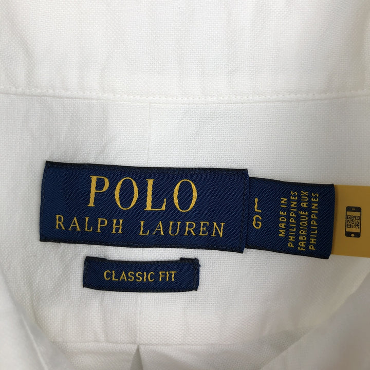 Ralph Lauren Classic Fit Long Sleeve Button Down Shirt, Men's Size L cotton white type Vintage Second Hand