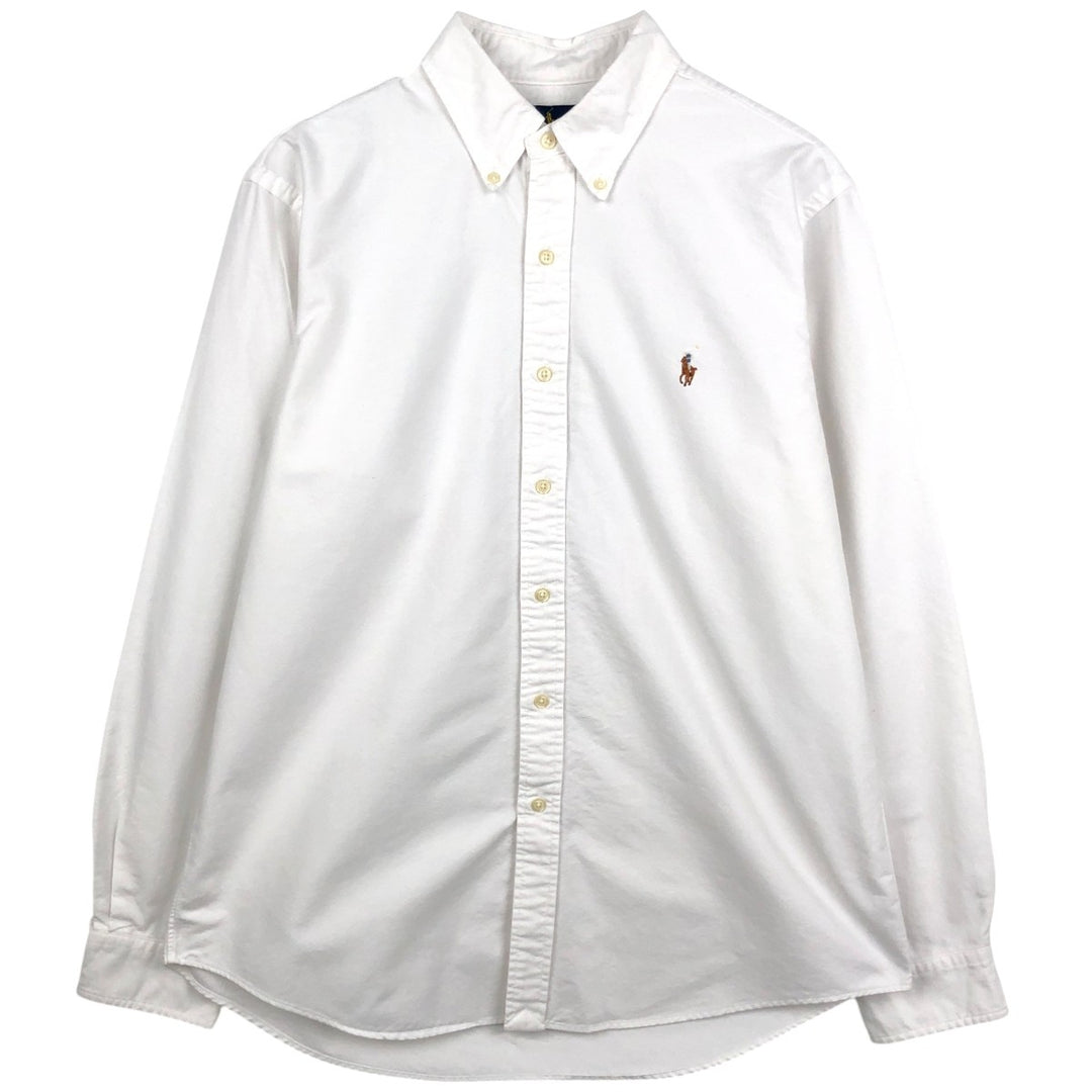 Ralph Lauren Classic Fit Long Sleeve Button Down Shirt, Men's Size L cotton white type Vintage Second Hand