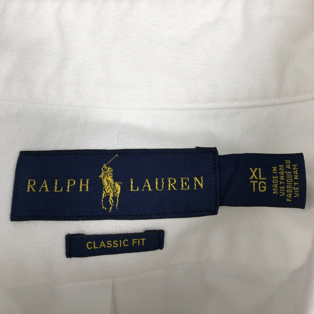 Ralph Lauren Classic Fit Long Sleeve Button Down Shirt Men's XL cotton white type Vintage Second Hand