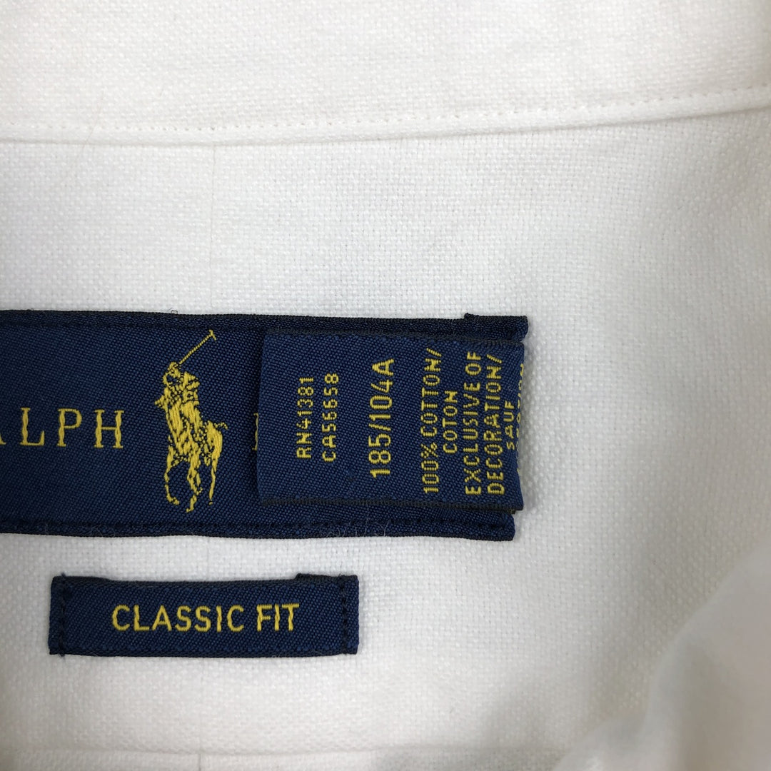 Ralph Lauren Classic Fit Long Sleeve Button Down Shirt Men's XL cotton white type Vintage Second Hand