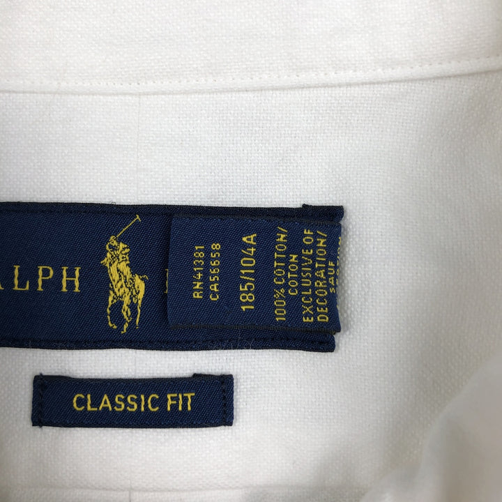 Ralph Lauren Classic Fit Long Sleeve Button Down Shirt Men's XL cotton white type Vintage Second Hand