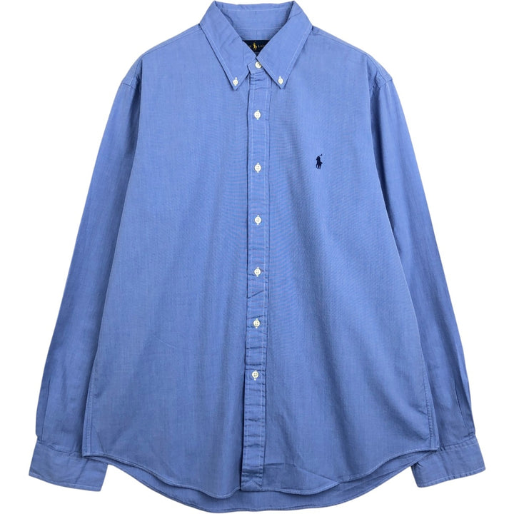 Ralph Lauren long sleeve button down shirt, men's size L cotton Blue type light blue Vintage Second Hand