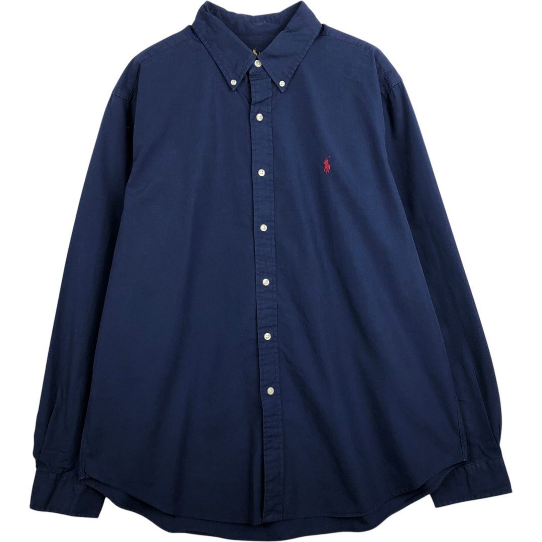 Ralph Lauren Classic Fit Long Sleeve Button Down Shirt Men's XL cotton navy blue type Vintage Second Hand