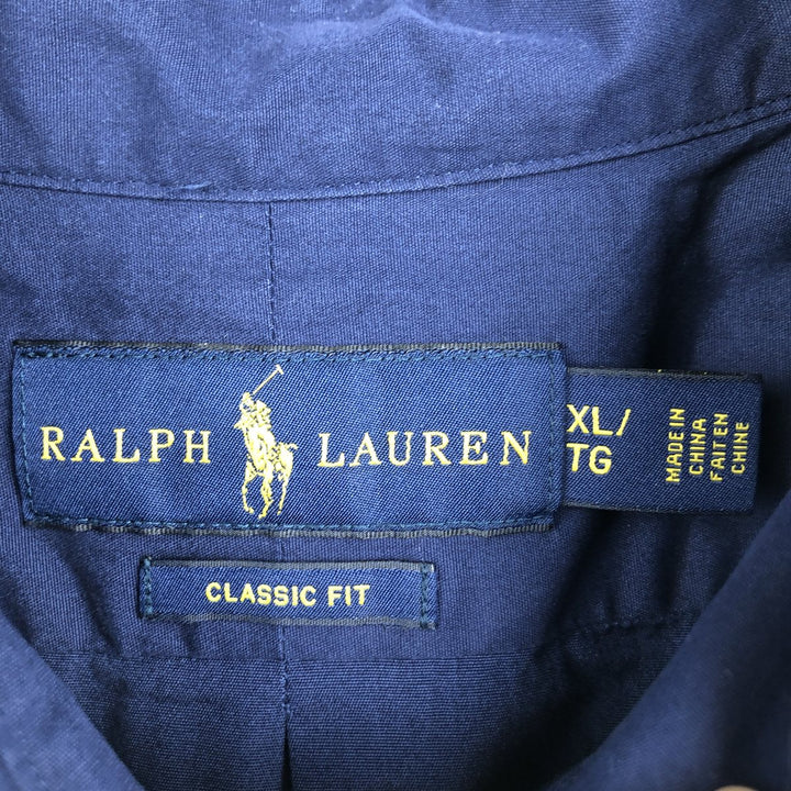 Ralph Lauren Classic Fit Long Sleeve Button Down Shirt Men's XL cotton navy blue type Vintage Second Hand