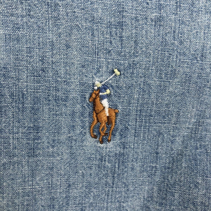 Ralph Lauren button-down long-sleeve chambray shirt, men's size XL (approx.) cotton Blue type light blue Vintage Second Hand