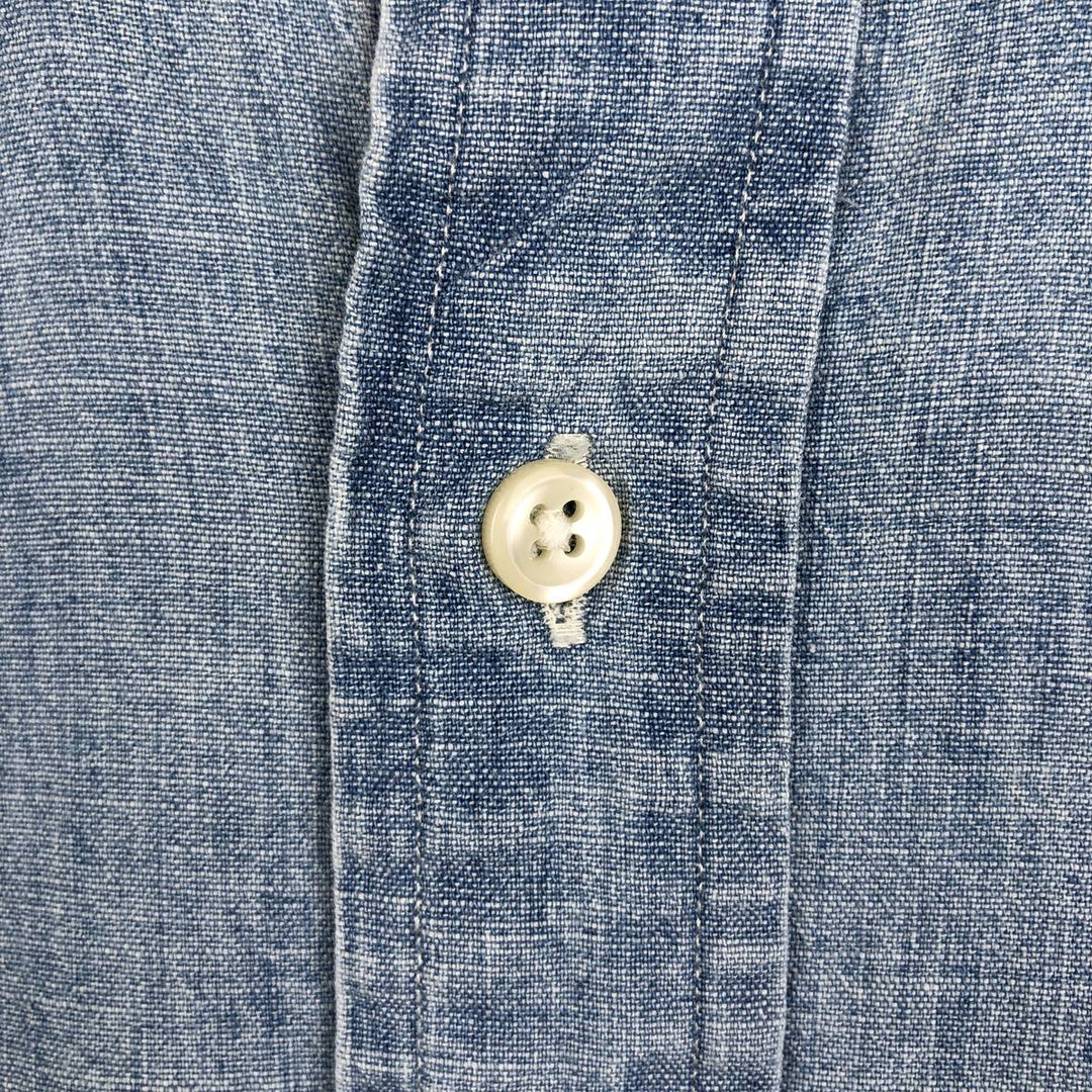 Ralph Lauren button-down long-sleeve chambray shirt, men's size XL (approx.) cotton Blue type light blue Vintage Second Hand
