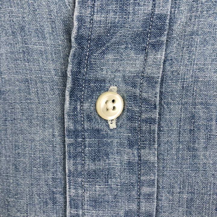 Ralph Lauren button-down long-sleeve chambray shirt, men's size XL (approx.) cotton Blue type light blue Vintage Second Hand