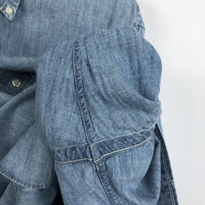 Ralph Lauren button-down long-sleeve chambray shirt, men's size XL (approx.) cotton Blue type light blue Vintage Second Hand