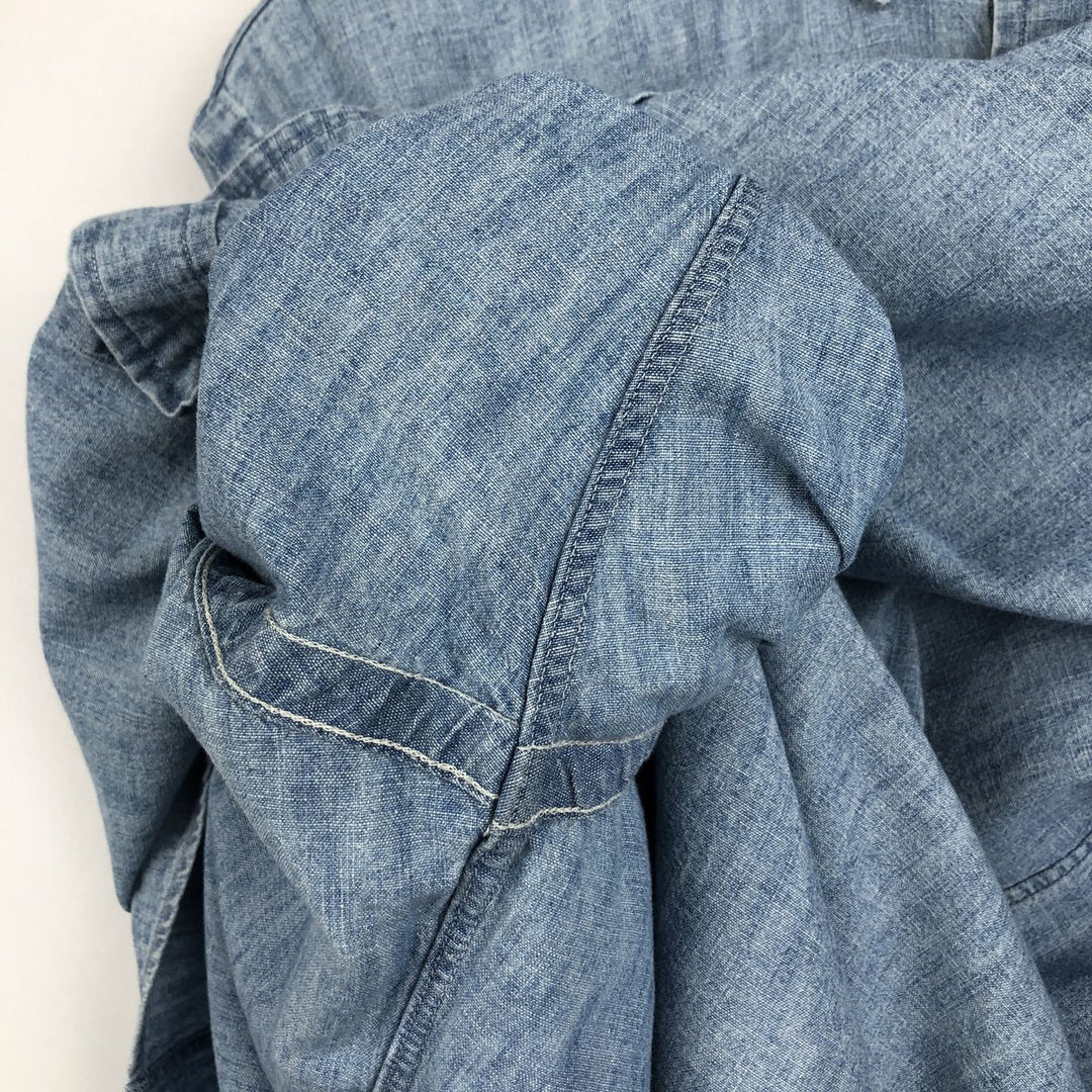 Ralph Lauren button-down long-sleeve chambray shirt, men's size XL (approx.) cotton Blue type light blue Vintage Second Hand