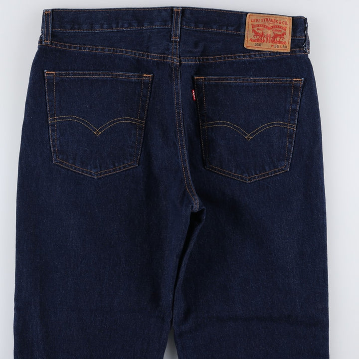 Dark navy Levi's 550 tapered denim pants, men's size W37 cotton navy blue type Vintage Second Hand