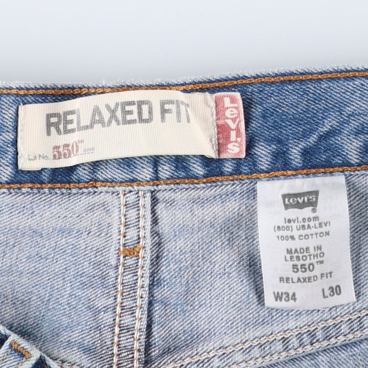 Levi's 550 Relaxed Fit Tapered Denim Pants for Men, W34 equivalent cotton blue type Vintage Second Hand