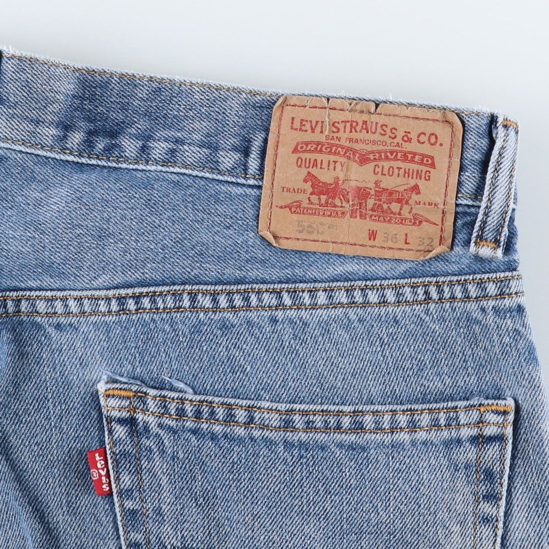 Levi's 550 Relaxed Fit Tapered Denim Pants for Men, W36 unclear blue type Vintage Second Hand