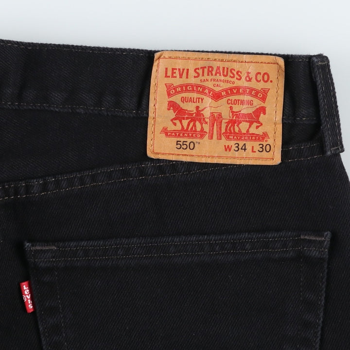 Levi's 550 Black Denim Tapered Denim Pants for Men, W35 cotton black type Vintage Second Hand