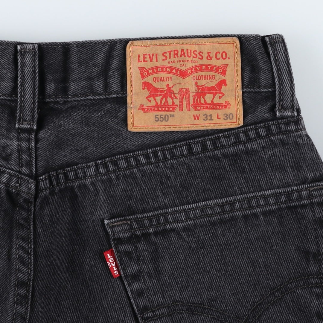 Levi's 550 Black Denim Tapered Denim Pants, Men's, Size W30 cotton black type Vintage Second Hand