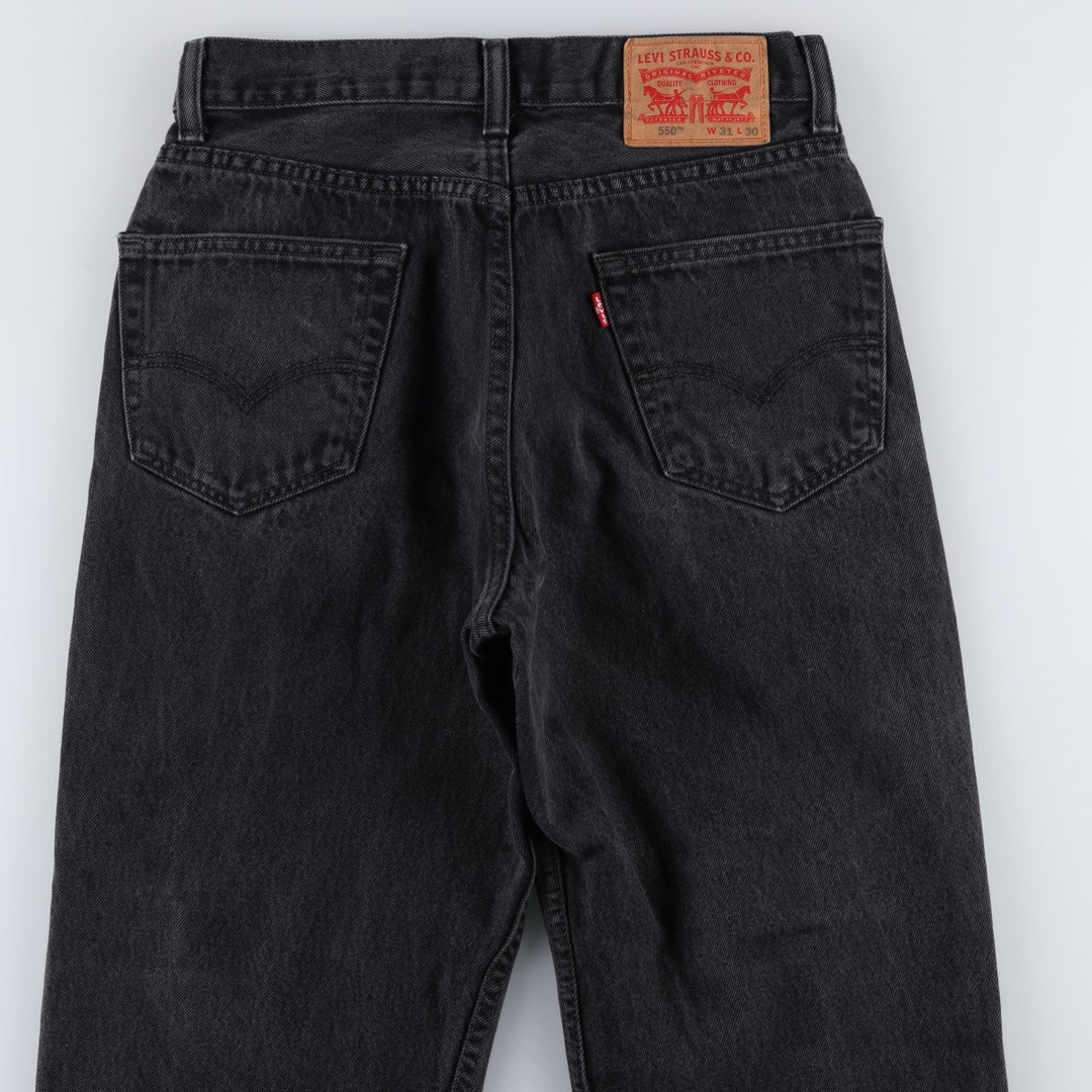 Levi's 550 Black Denim Tapered Denim Pants, Men's, Size W30 cotton black type Vintage Second Hand