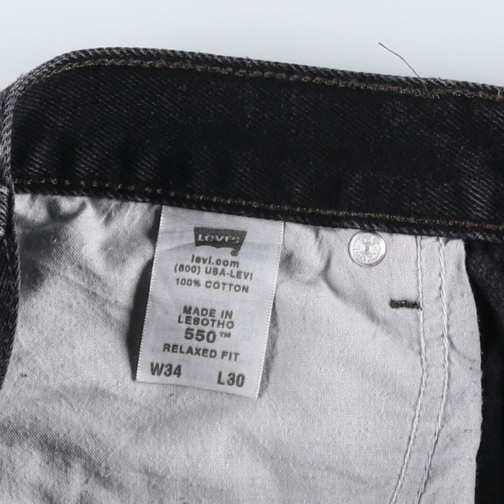 Levi's 550 Relaxed Fit Black Denim Tapered Denim Pants for Men, W33 cotton black type Vintage Second Hand