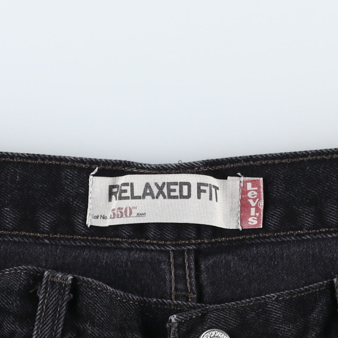 Levi's 550 Relaxed Fit Black Denim Tapered Denim Pants for Men, W33 cotton black type Vintage Second Hand
