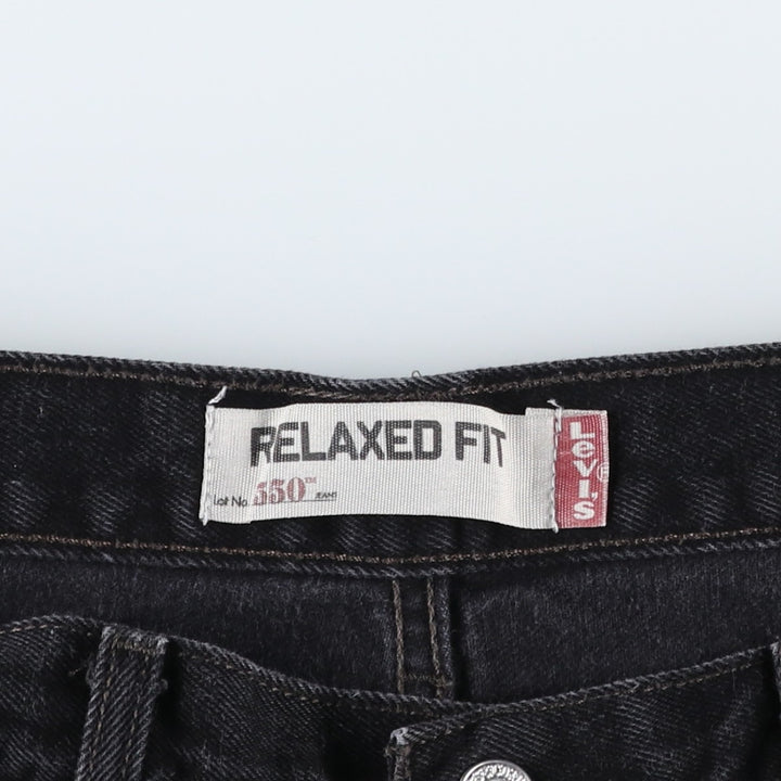 Levi's 550 Relaxed Fit Black Denim Tapered Denim Pants for Men, W33 cotton black type Vintage Second Hand