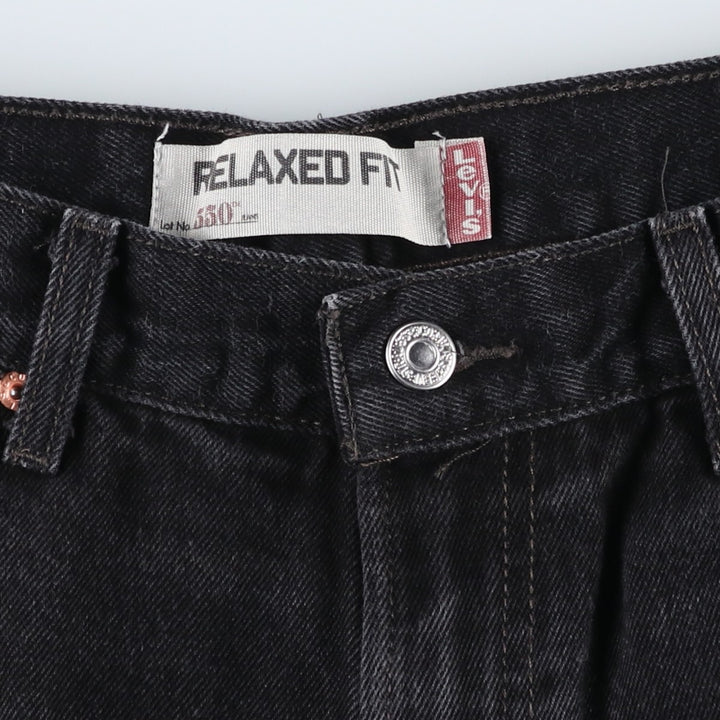 Levi's 550 Relaxed Fit Black Denim Tapered Denim Pants for Men, W33 cotton black type Vintage Second Hand