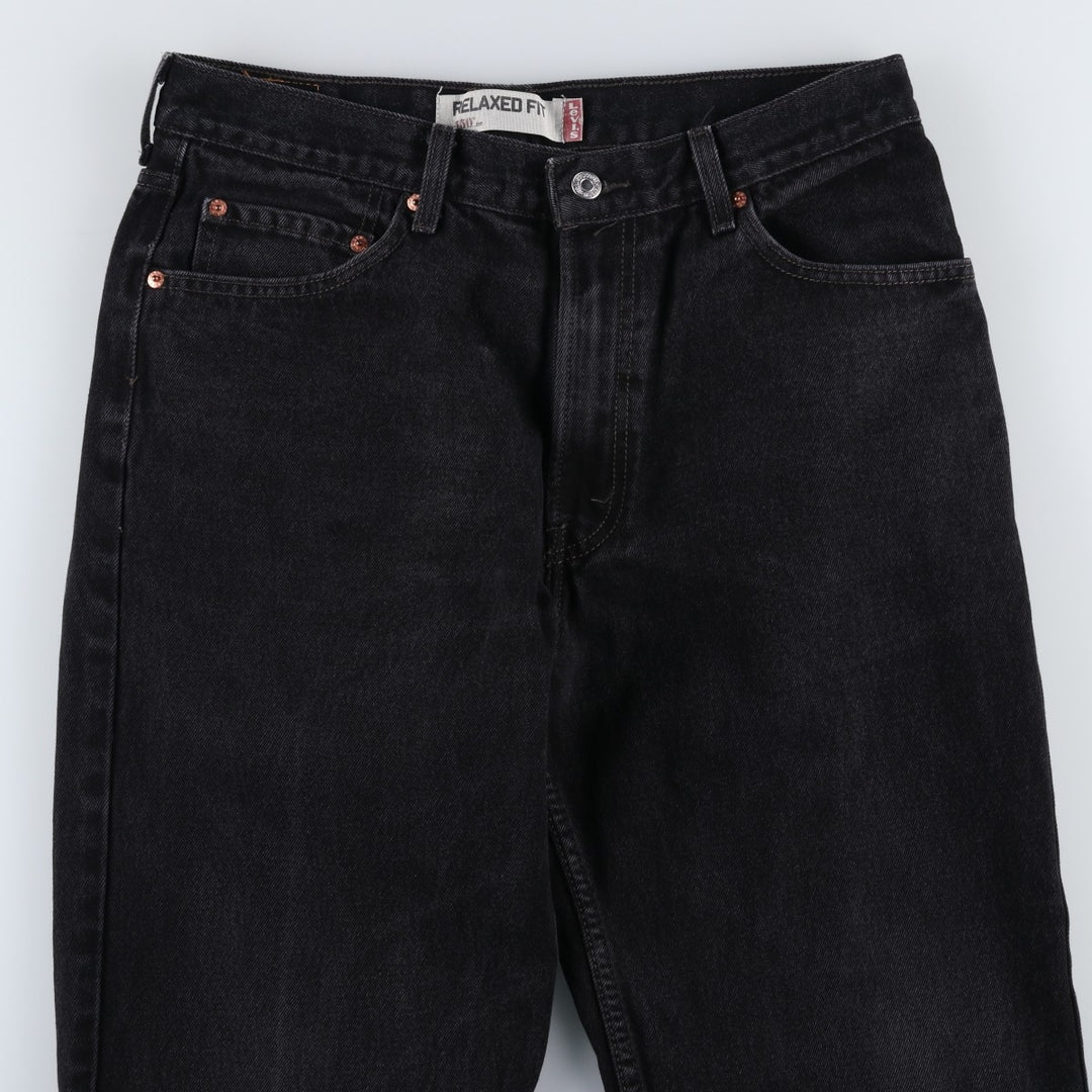 Levi's 550 Relaxed Fit Black Denim Tapered Denim Pants for Men, W33 cotton black type Vintage Second Hand