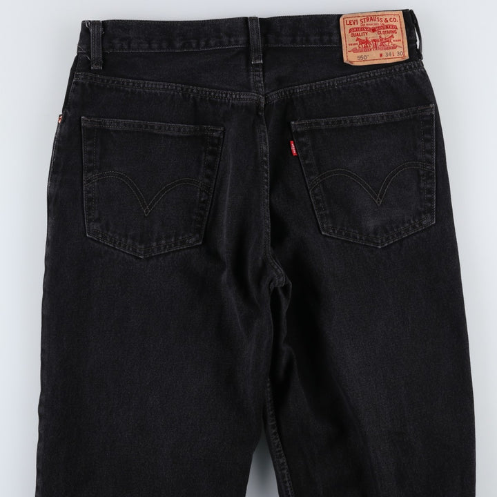 Levi's 550 Relaxed Fit Black Denim Tapered Denim Pants for Men, W33 cotton black type Vintage Second Hand