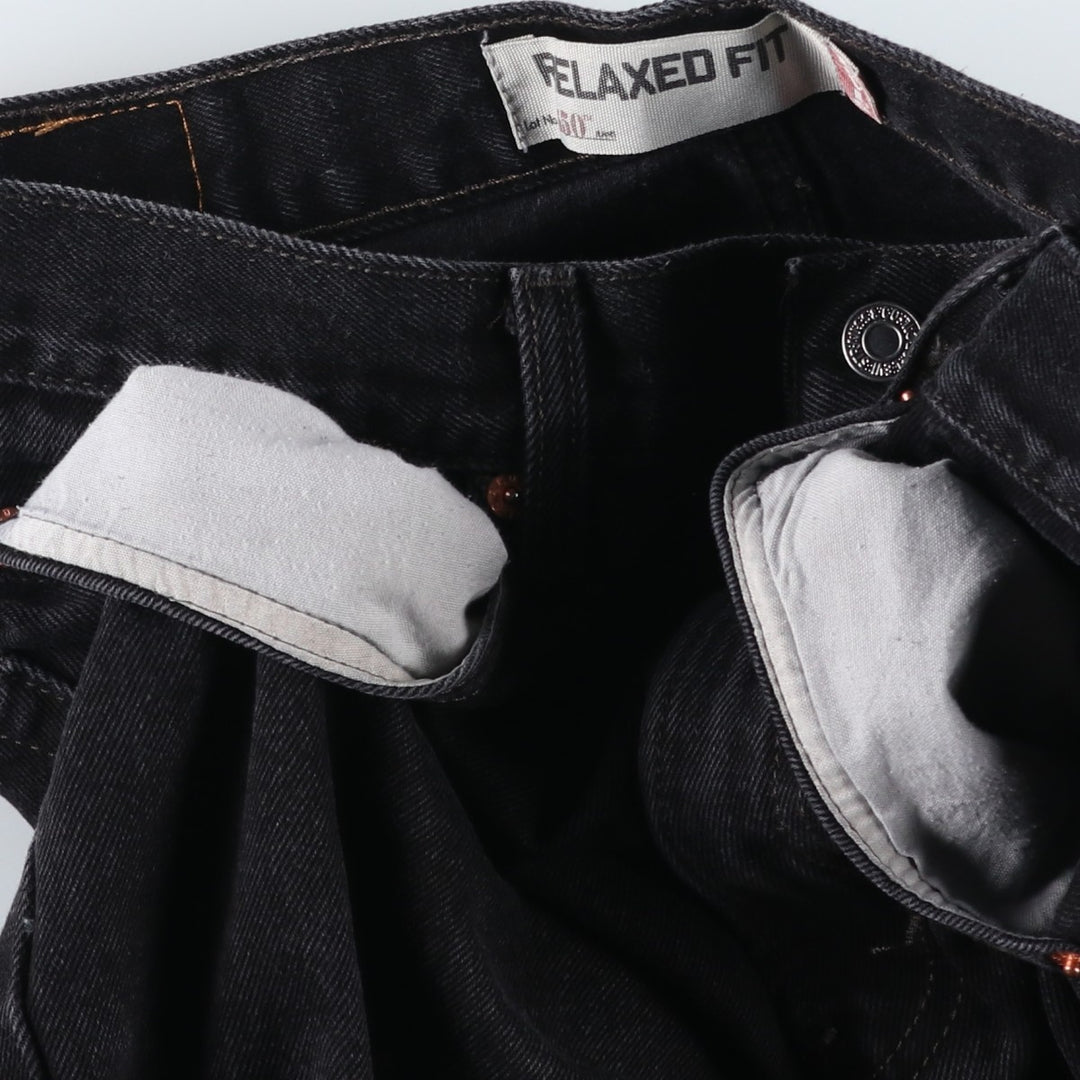 Levi's 550 Relaxed Fit Black Denim Tapered Denim Pants for Men, W33 cotton black type Vintage Second Hand