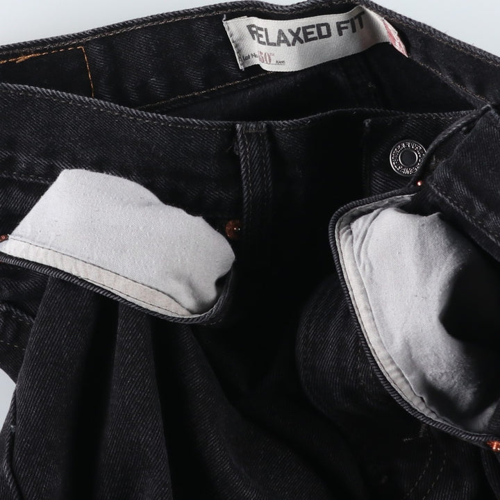 Levi's 550 Relaxed Fit Black Denim Tapered Denim Pants for Men, W33 cotton black type Vintage Second Hand
