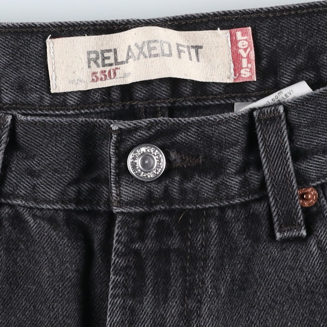 Levi's 550 Relaxed Fit Tapered Denim Pants, Black, Men's, Size W32 cotton black type Vintage Second Hand