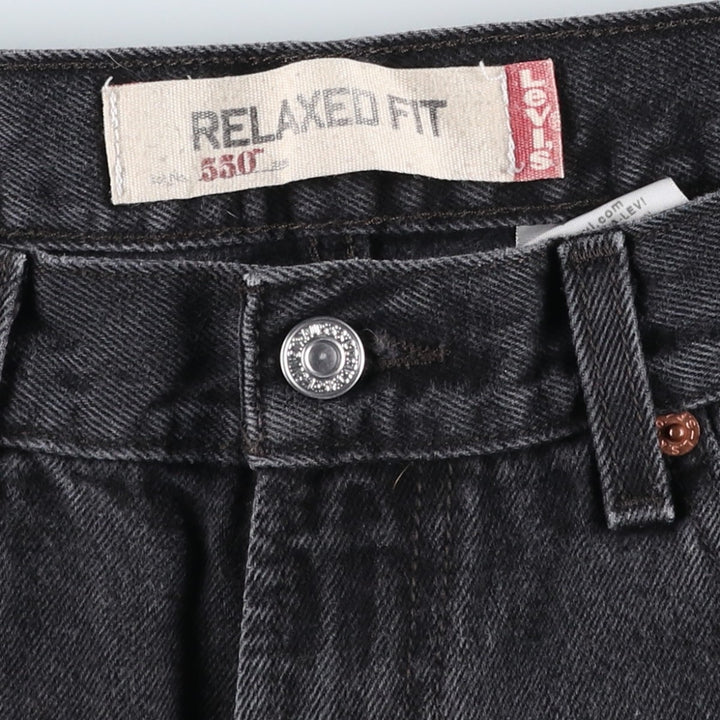 Levi's 550 Relaxed Fit Tapered Denim Pants, Black, Men's, Size W32 cotton black type Vintage Second Hand