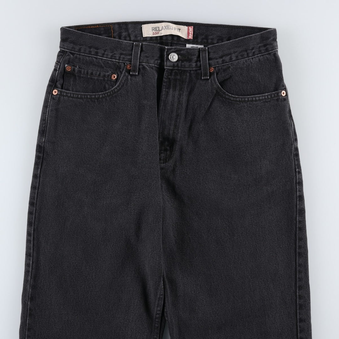 Levi's 550 Relaxed Fit Tapered Denim Pants, Black, Men's, Size W32 cotton black type Vintage Second Hand