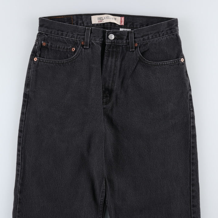 Levi's 550 Relaxed Fit Tapered Denim Pants, Black, Men's, Size W32 cotton black type Vintage Second Hand