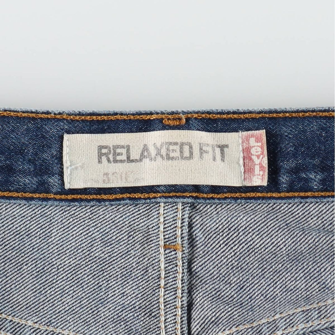00'S Levi's 550 Relaxed Fit Tapered Denim Pants for Men, W35 cotton blue type Vintage Second Hand