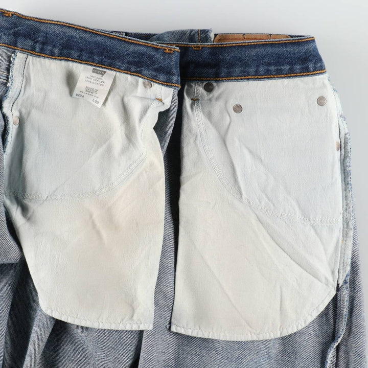 00'S Levi's 550 Relaxed Fit Tapered Denim Pants for Men, W35 cotton blue type Vintage Second Hand